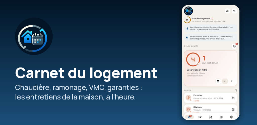 Bannière du Carnet du logement : les entretiens de la maison, à l'heure